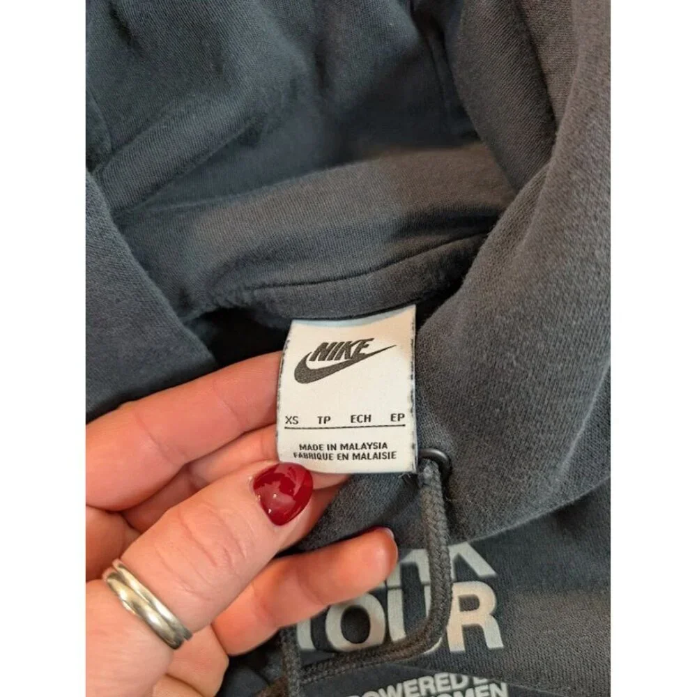 Nike After Dark Tour women's size XS black hooded sweatshirt oversized fit SW4
